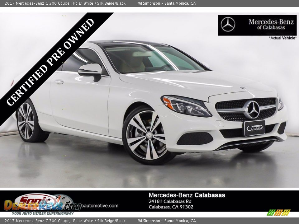 2017 Mercedes-Benz C 300 Coupe Polar White / Silk Beige/Black Photo #1