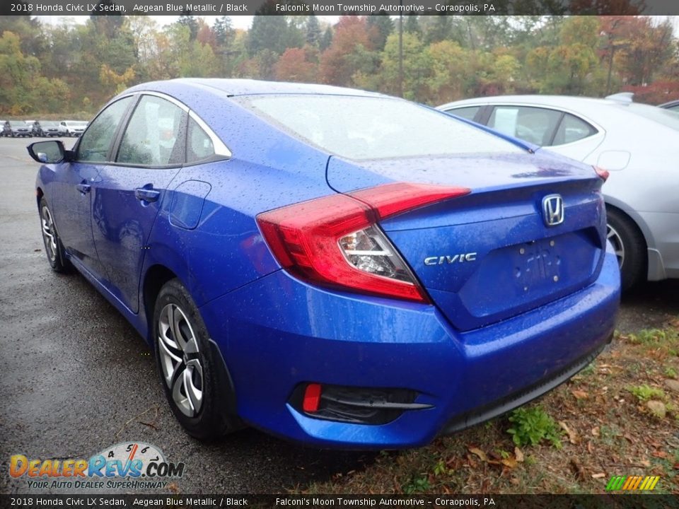 2018 Honda Civic LX Sedan Aegean Blue Metallic / Black Photo #2