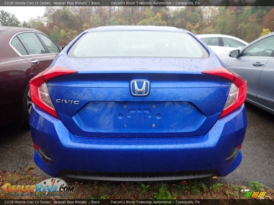 2018 Honda Civic LX Sedan Aegean Blue Metallic / Black Photo #3