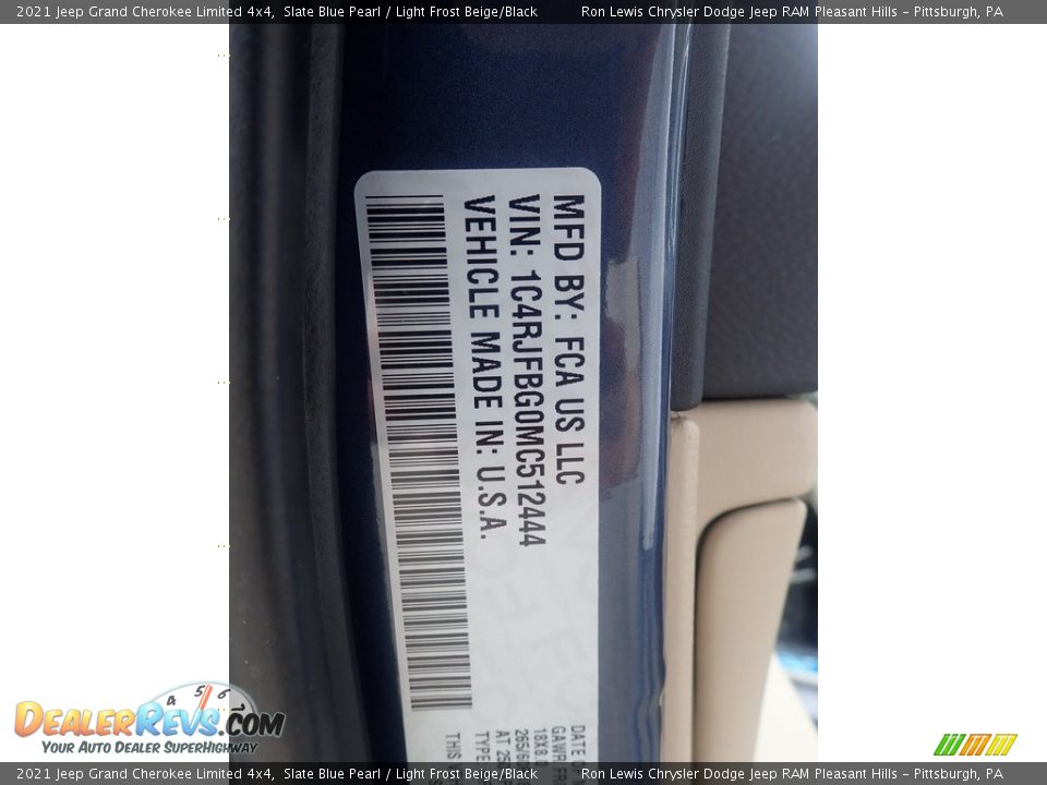 2021 Jeep Grand Cherokee Limited 4x4 Slate Blue Pearl / Light Frost Beige/Black Photo #20