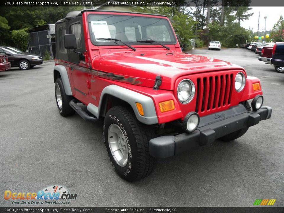 2000 Jeep Wrangler Sport 4x4 Flame Red / Camel Photo #1