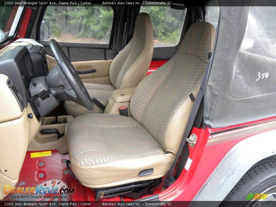 2000 Jeep Wrangler Sport 4x4 Flame Red / Camel Photo #4