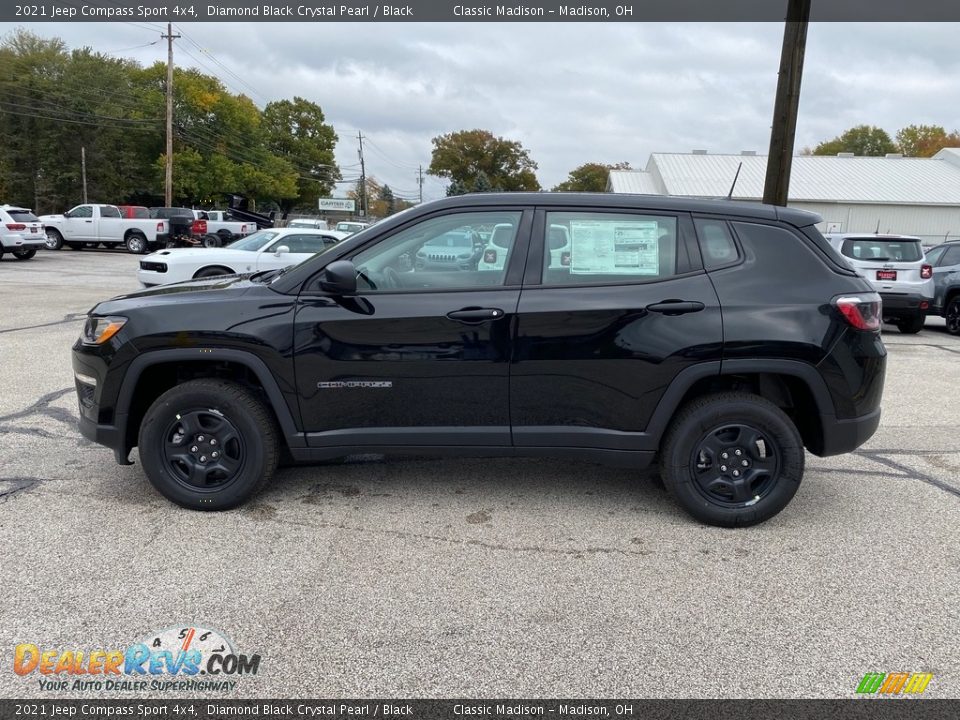 2021 Jeep Compass Sport 4x4 Diamond Black Crystal Pearl / Black Photo #7