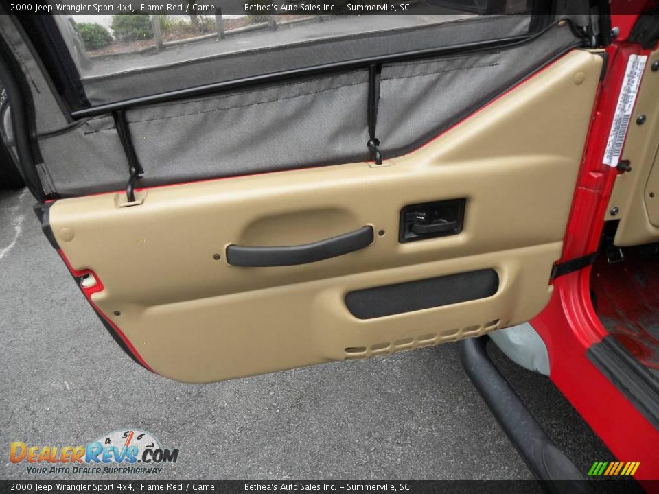 2000 Jeep Wrangler Sport 4x4 Flame Red / Camel Photo #5