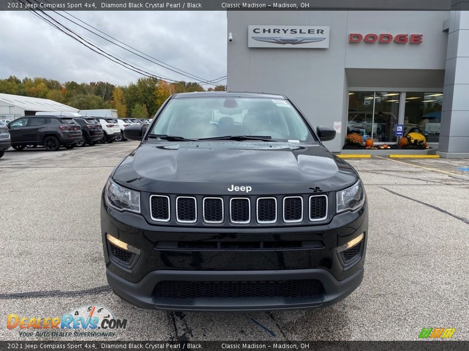 2021 Jeep Compass Sport 4x4 Diamond Black Crystal Pearl / Black Photo #8