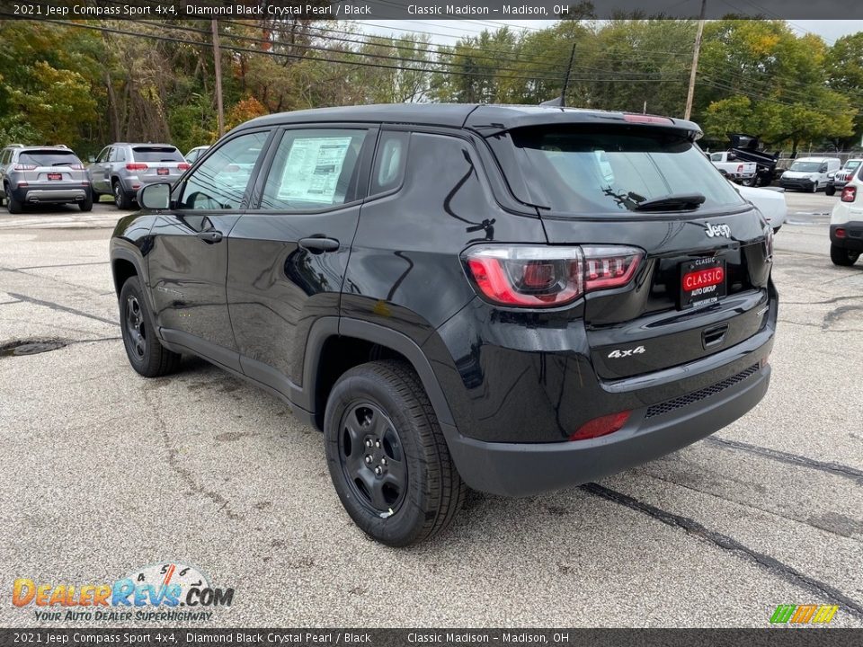 2021 Jeep Compass Sport 4x4 Diamond Black Crystal Pearl / Black Photo #9