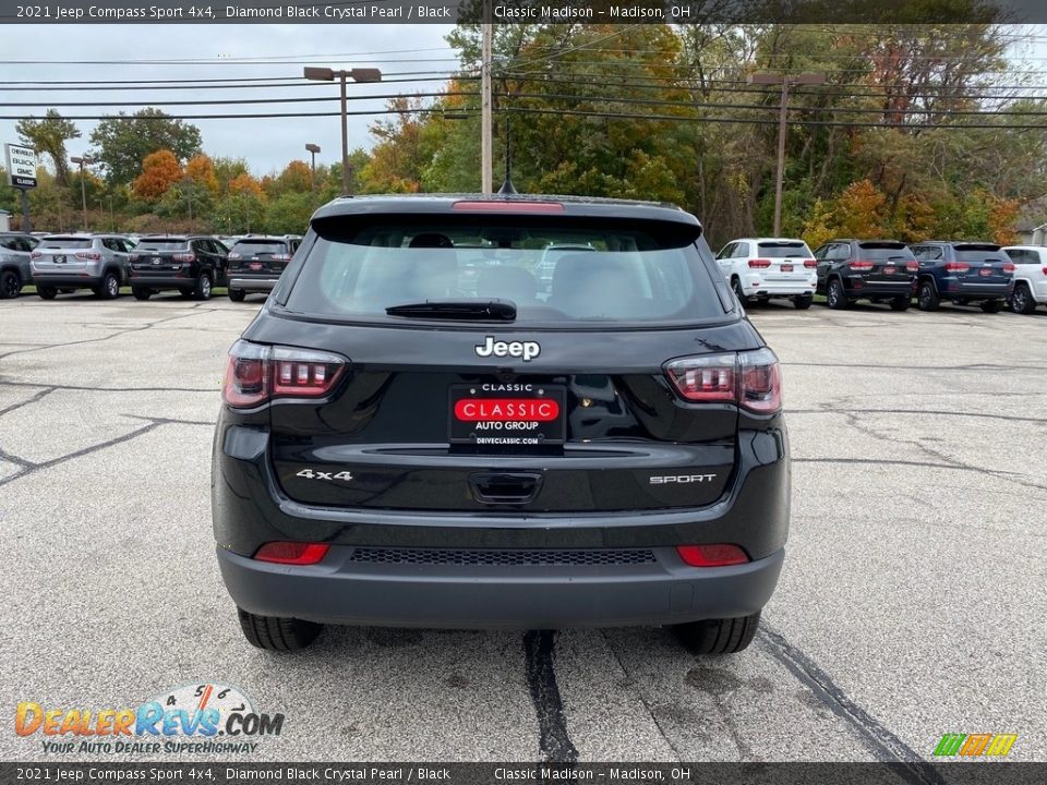 2021 Jeep Compass Sport 4x4 Diamond Black Crystal Pearl / Black Photo #10