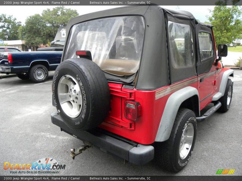 2000 Jeep Wrangler Sport 4x4 Flame Red / Camel Photo #9