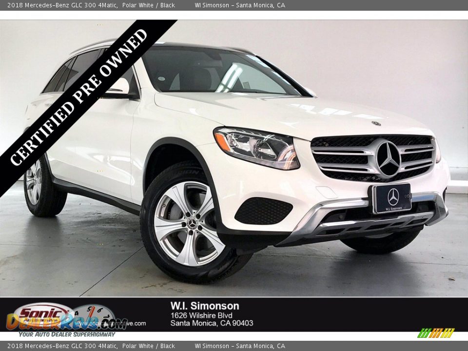 2018 Mercedes-Benz GLC 300 4Matic Polar White / Black Photo #1