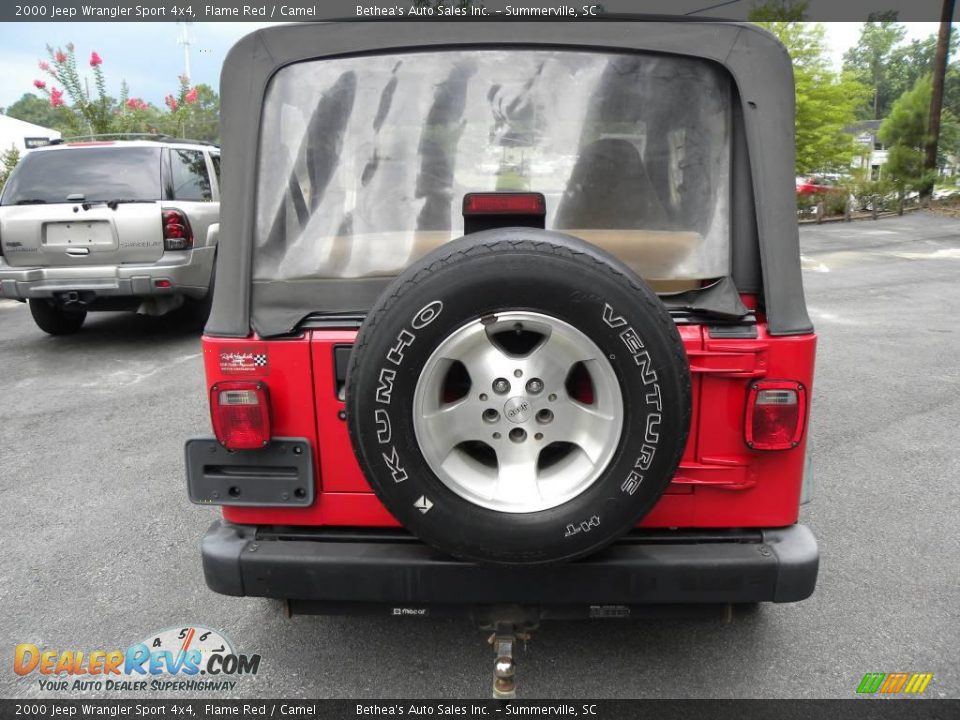 2000 Jeep Wrangler Sport 4x4 Flame Red / Camel Photo #10