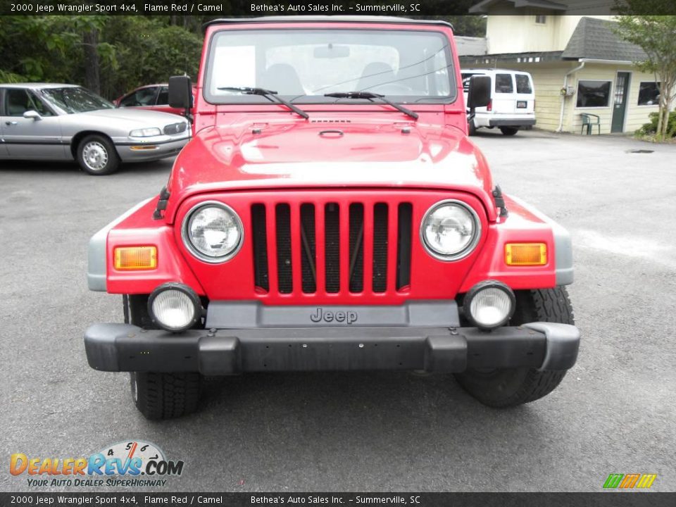 2000 Jeep Wrangler Sport 4x4 Flame Red / Camel Photo #13