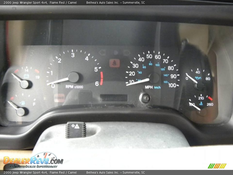2000 Jeep Wrangler Sport 4x4 Flame Red / Camel Photo #16