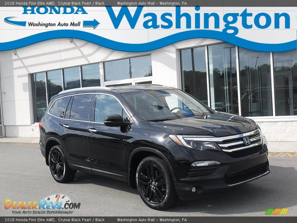 2018 Honda Pilot Elite AWD Crystal Black Pearl / Black Photo #1