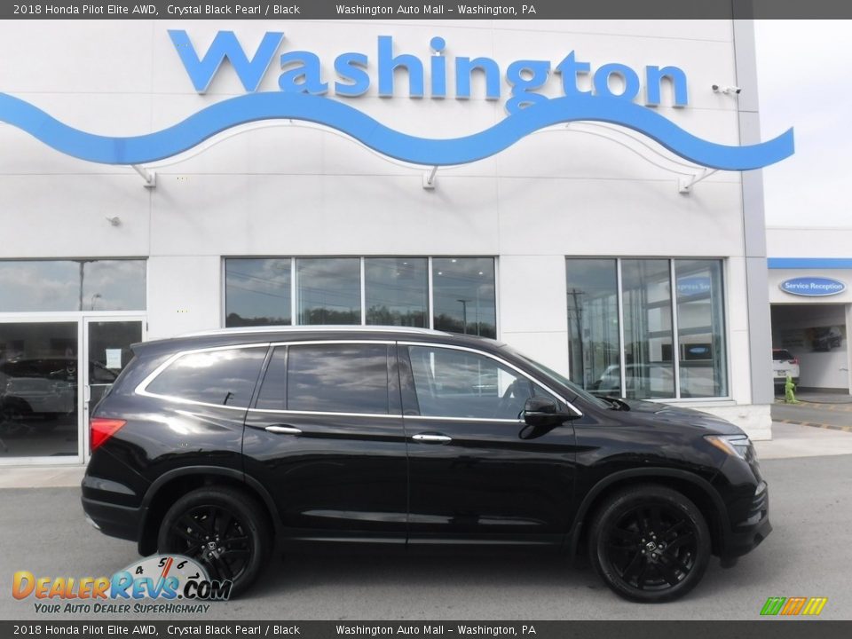 2018 Honda Pilot Elite AWD Crystal Black Pearl / Black Photo #2