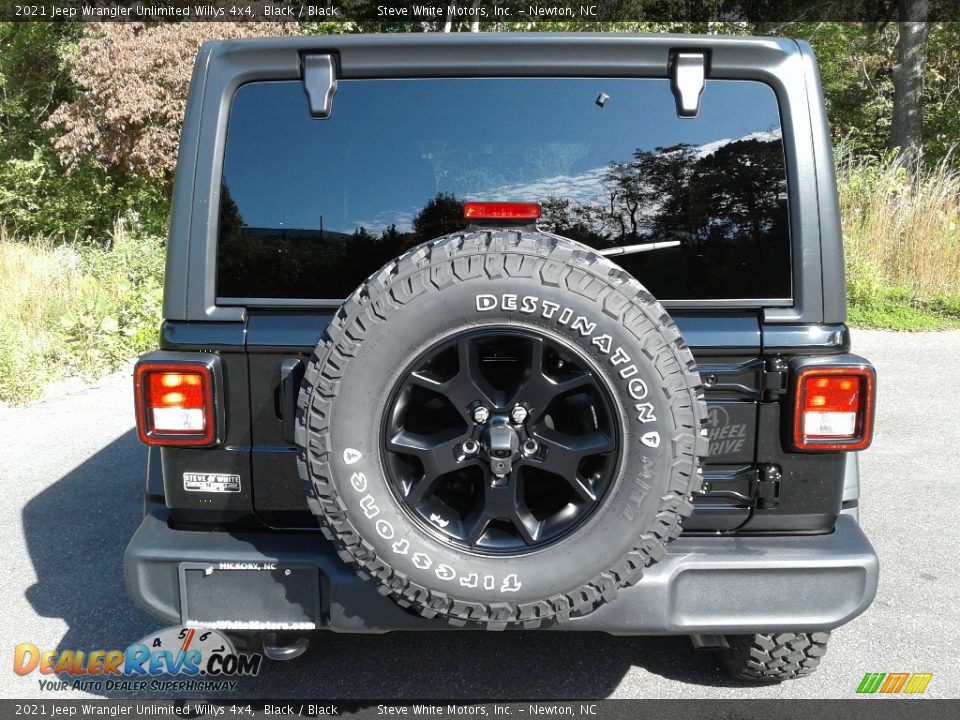 2021 Jeep Wrangler Unlimited Willys 4x4 Black / Black Photo #7