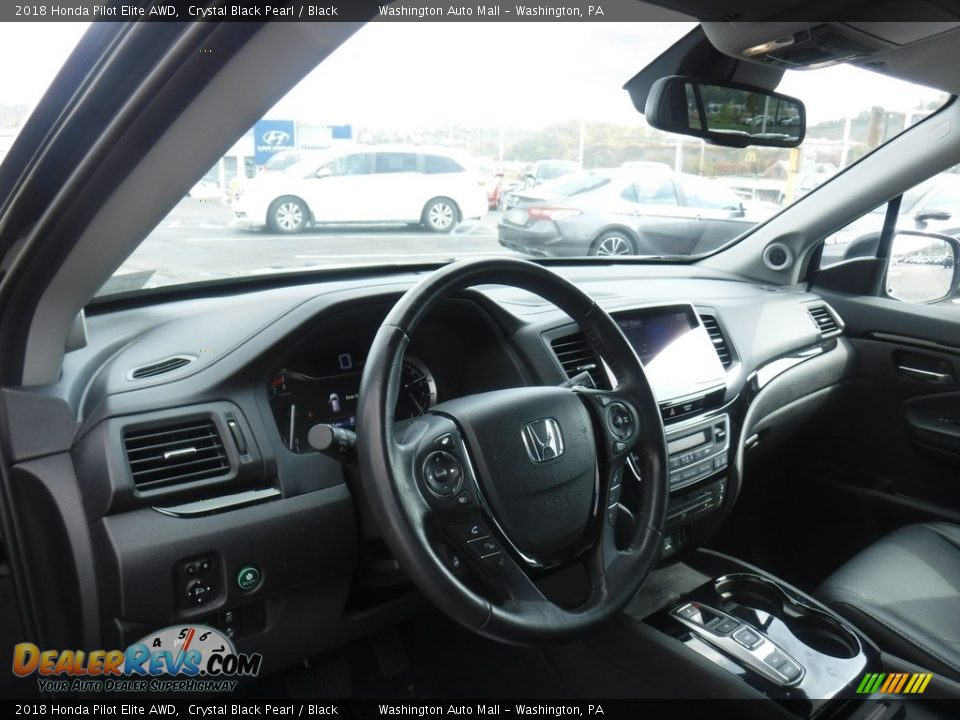 2018 Honda Pilot Elite AWD Crystal Black Pearl / Black Photo #14