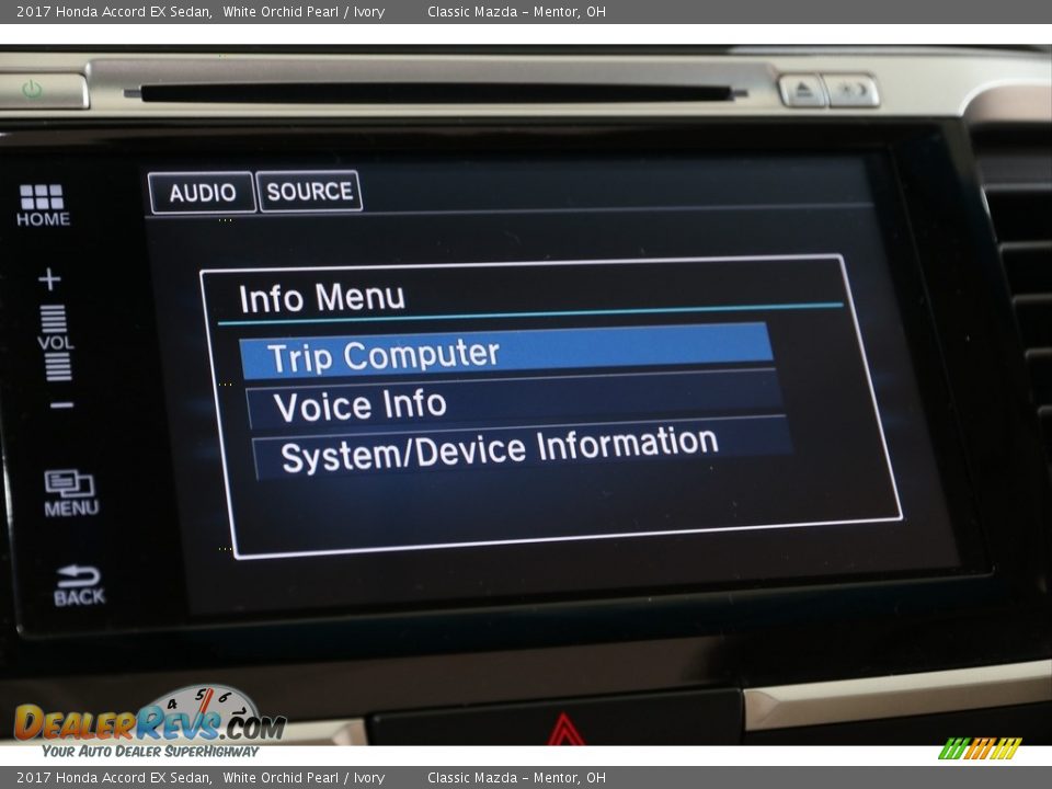 2017 Honda Accord EX Sedan White Orchid Pearl / Ivory Photo #14