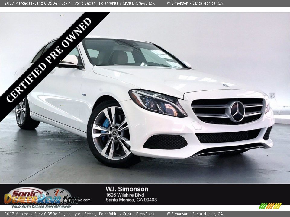 2017 Mercedes-Benz C 350e Plug-in Hybrid Sedan Polar White / Crystal Grey/Black Photo #1