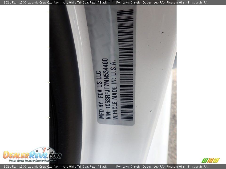 2021 Ram 1500 Laramie Crew Cab 4x4 Ivory White Tri-Coat Pearl / Black Photo #19