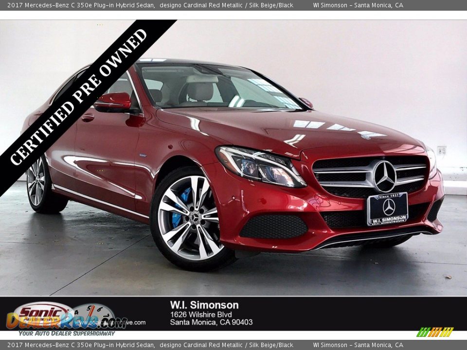 2017 Mercedes-Benz C 350e Plug-in Hybrid Sedan designo Cardinal Red Metallic / Silk Beige/Black Photo #1