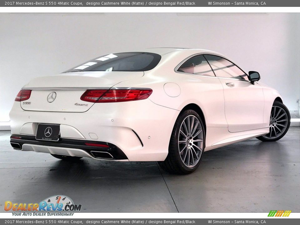 2017 Mercedes-Benz S 550 4Matic Coupe designo Cashmere White (Matte) / designo Bengal Red/Black Photo #13