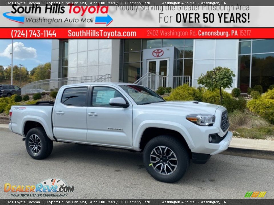2021 Toyota Tacoma TRD Sport Double Cab 4x4 Wind Chill Pearl / TRD Cement/Black Photo #1