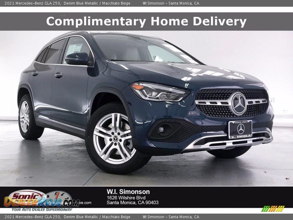 2021 Mercedes-Benz GLA 250 Denim Blue Metallic / Macchiato Beige Photo #1