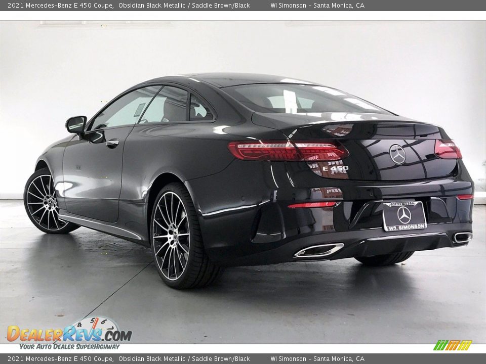 2021 Mercedes-Benz E 450 Coupe Obsidian Black Metallic / Saddle Brown/Black Photo #2