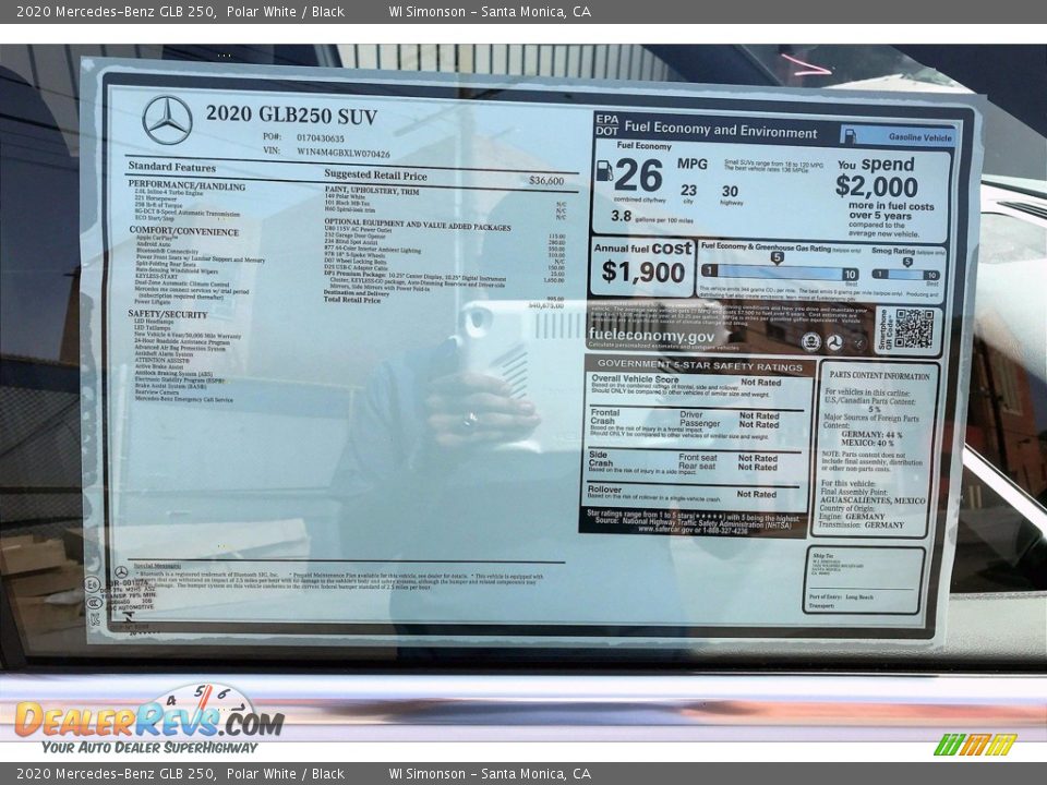 2020 Mercedes-Benz GLB 250 Polar White / Black Photo #10