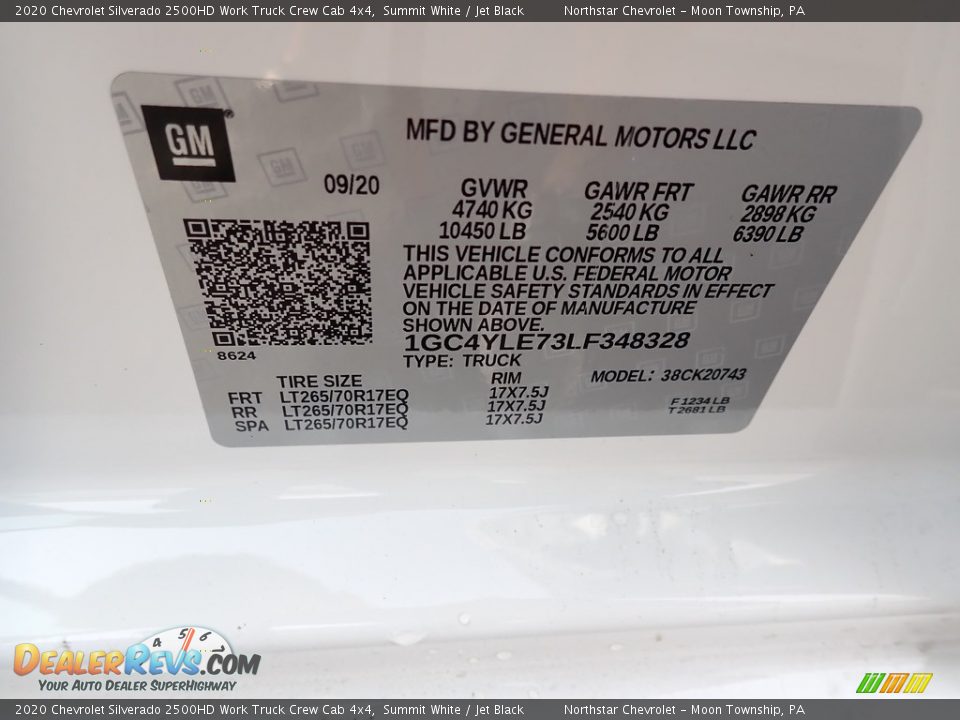 2020 Chevrolet Silverado 2500HD Work Truck Crew Cab 4x4 Summit White / Jet Black Photo #15