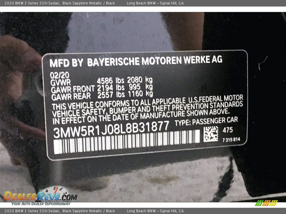 2020 BMW 3 Series 330i Sedan Black Sapphire Metallic / Black Photo #36