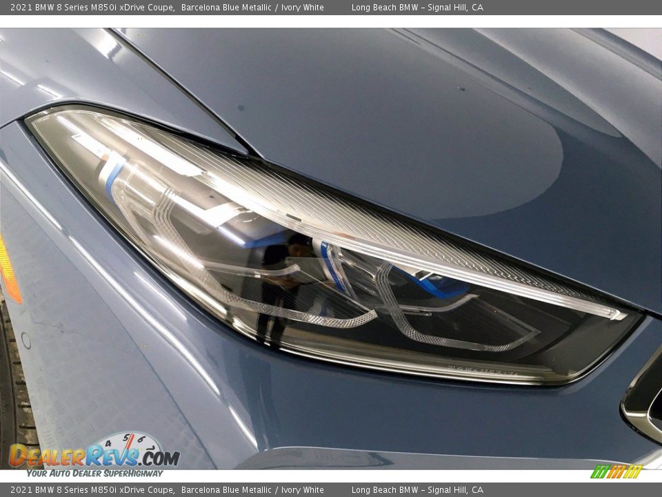 2021 BMW 8 Series M850i xDrive Coupe Barcelona Blue Metallic / Ivory White Photo #14