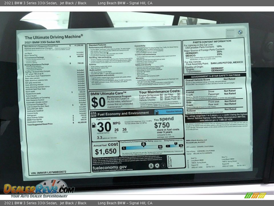 2021 BMW 3 Series 330i Sedan Jet Black / Black Photo #17