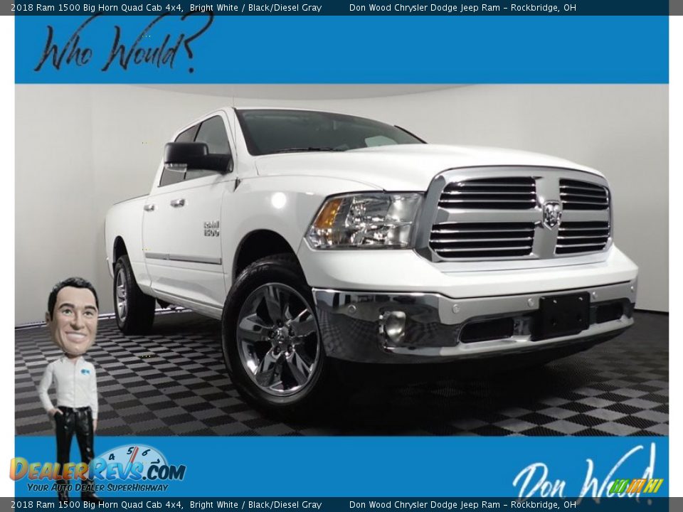 2018 Ram 1500 Big Horn Quad Cab 4x4 Bright White / Black/Diesel Gray Photo #1