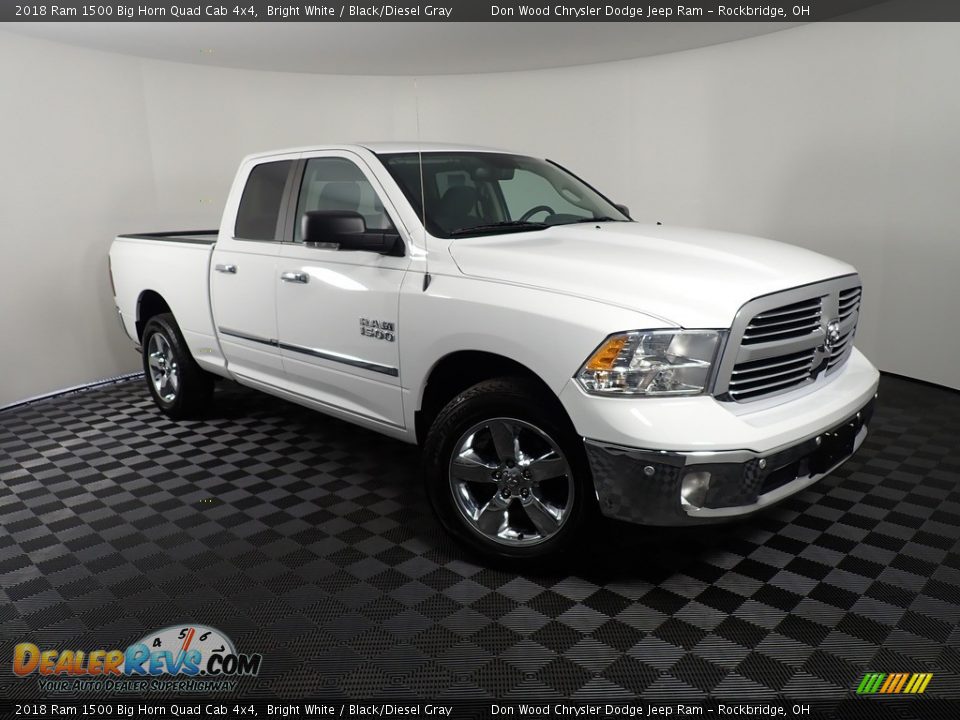 2018 Ram 1500 Big Horn Quad Cab 4x4 Bright White / Black/Diesel Gray Photo #4
