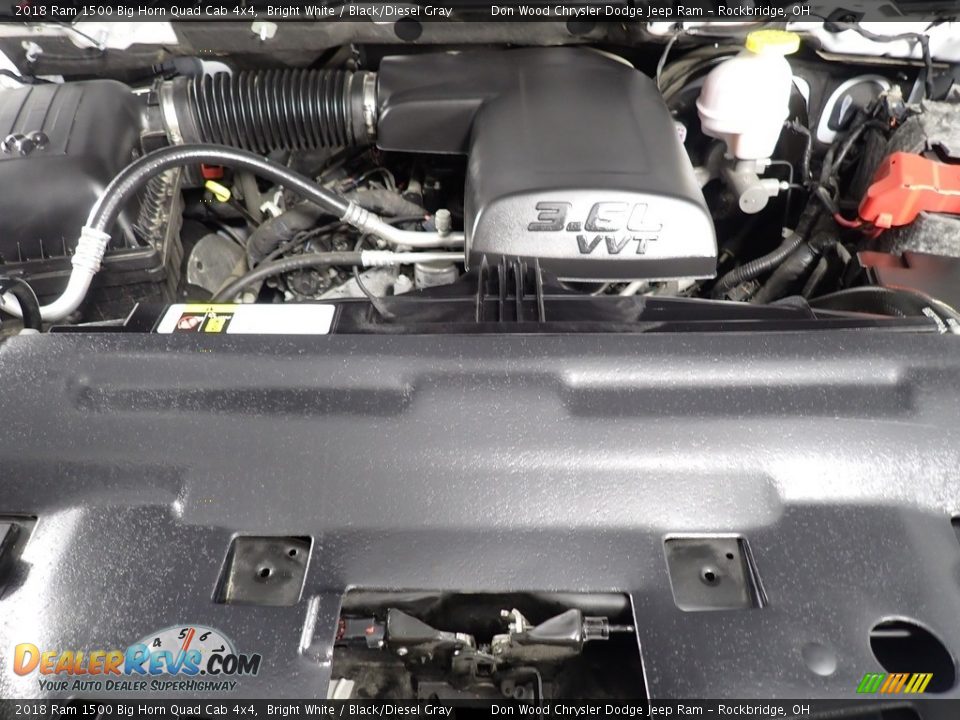 2018 Ram 1500 Big Horn Quad Cab 4x4 Bright White / Black/Diesel Gray Photo #9