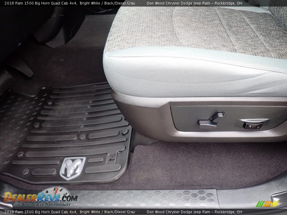 2018 Ram 1500 Big Horn Quad Cab 4x4 Bright White / Black/Diesel Gray Photo #22