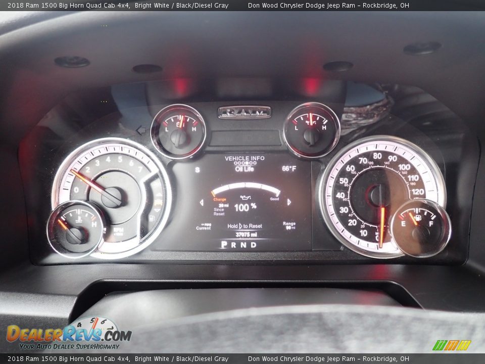 2018 Ram 1500 Big Horn Quad Cab 4x4 Bright White / Black/Diesel Gray Photo #23