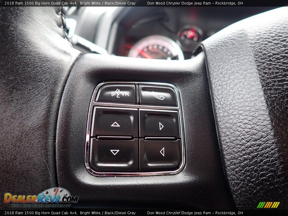 2018 Ram 1500 Big Horn Quad Cab 4x4 Bright White / Black/Diesel Gray Photo #26