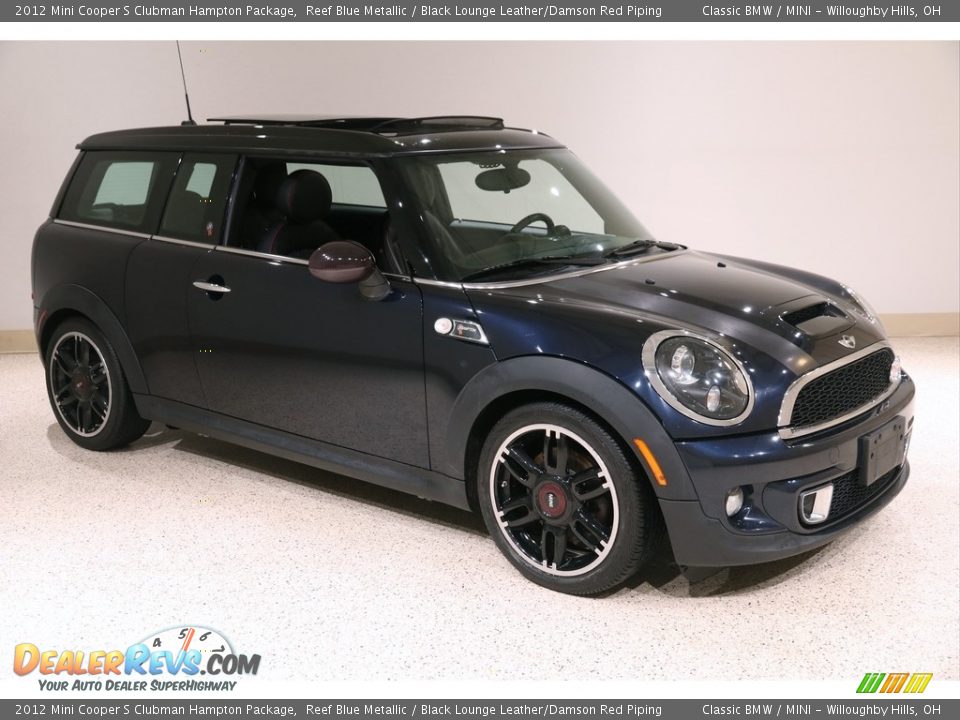 2012 Mini Cooper S Clubman Hampton Package Reef Blue Metallic / Black Lounge Leather/Damson Red Piping Photo #1