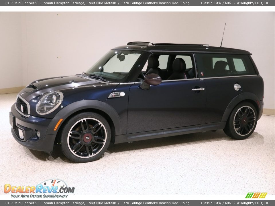 2012 Mini Cooper S Clubman Hampton Package Reef Blue Metallic / Black Lounge Leather/Damson Red Piping Photo #3