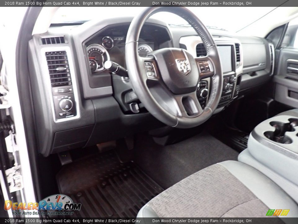 2018 Ram 1500 Big Horn Quad Cab 4x4 Bright White / Black/Diesel Gray Photo #31