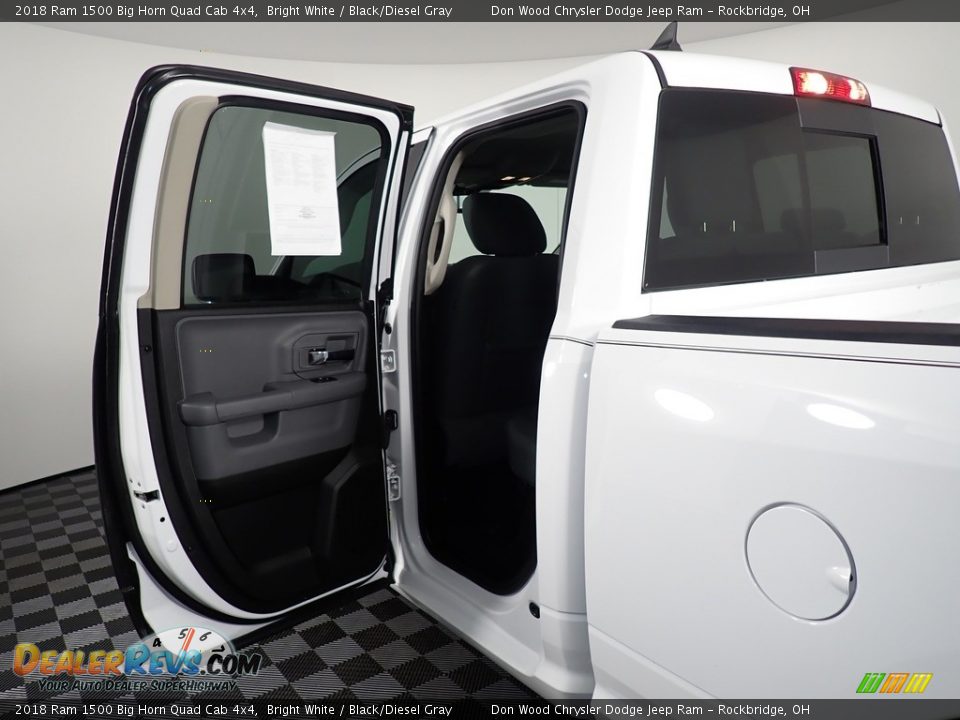 2018 Ram 1500 Big Horn Quad Cab 4x4 Bright White / Black/Diesel Gray Photo #33