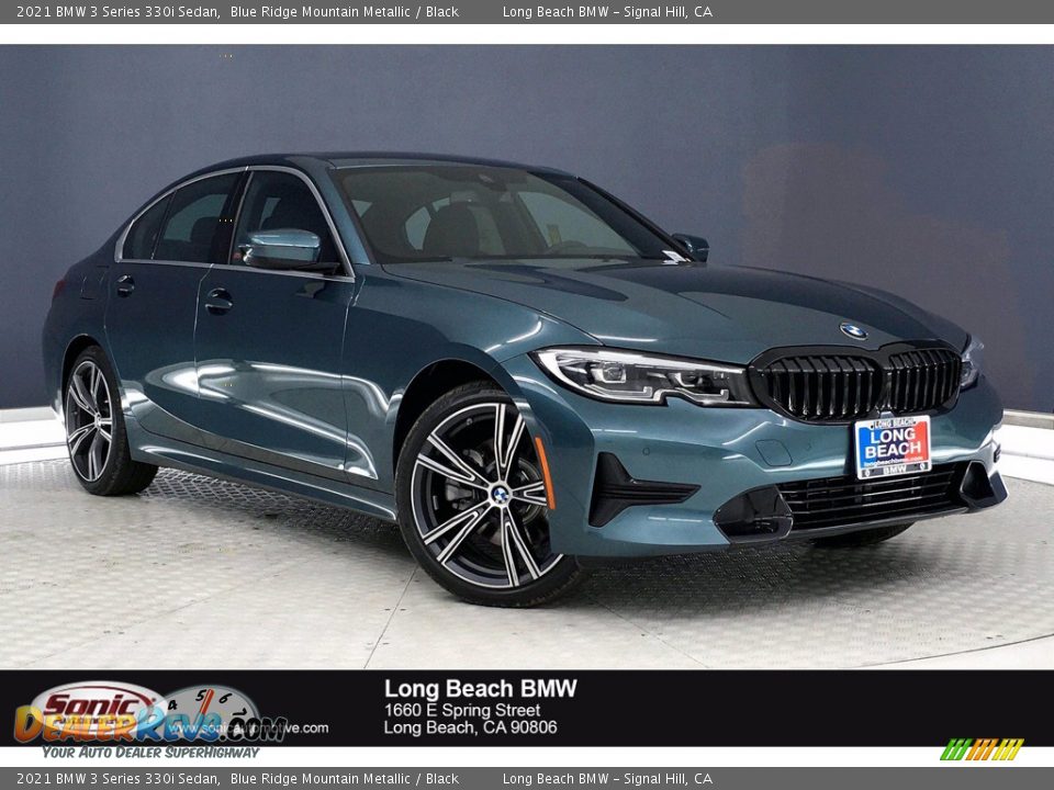 2021 BMW 3 Series 330i Sedan Blue Ridge Mountain Metallic / Black Photo #1