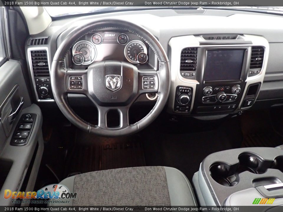 2018 Ram 1500 Big Horn Quad Cab 4x4 Bright White / Black/Diesel Gray Photo #36