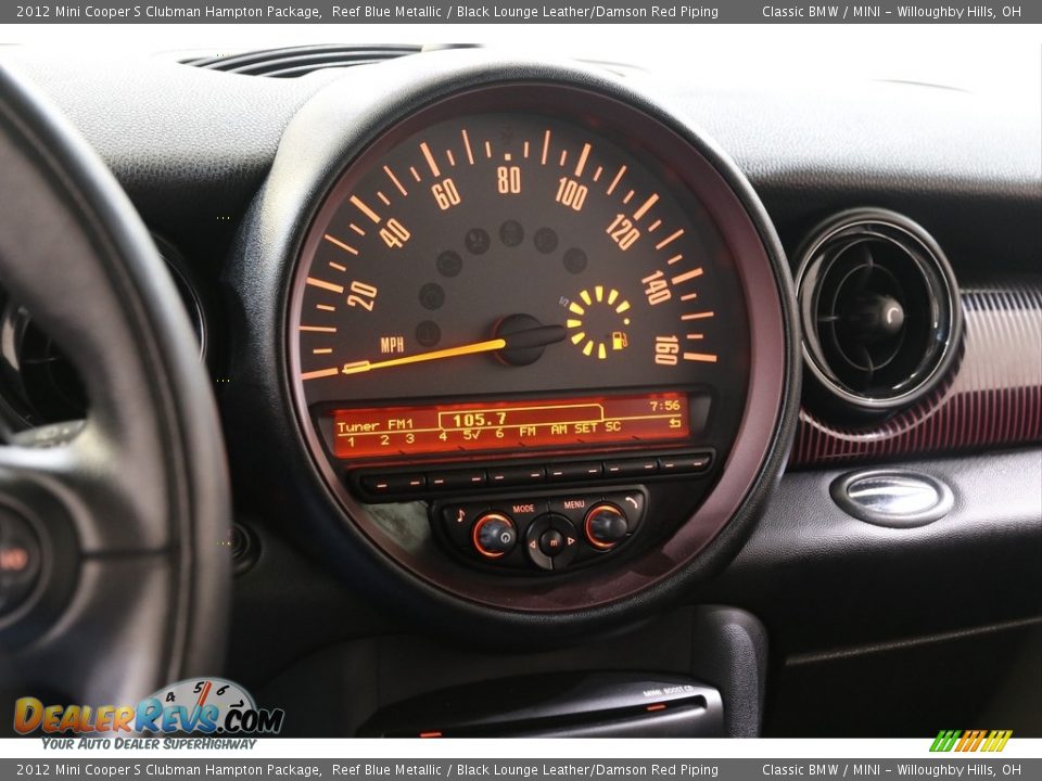 2012 Mini Cooper S Clubman Hampton Package Reef Blue Metallic / Black Lounge Leather/Damson Red Piping Photo #9