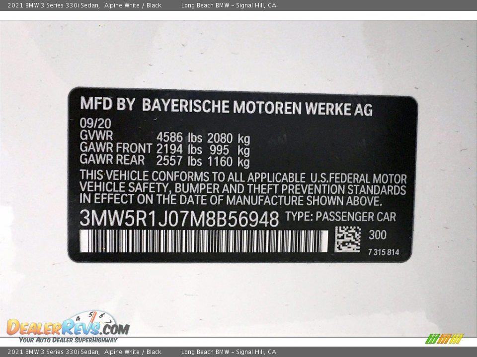 2021 BMW 3 Series 330i Sedan Alpine White / Black Photo #18