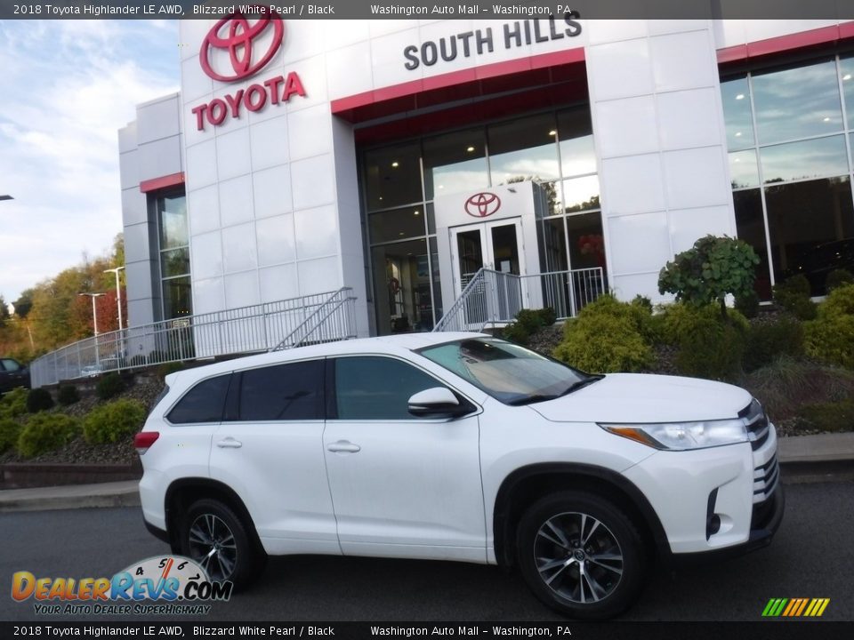 2018 Toyota Highlander LE AWD Blizzard White Pearl / Black Photo #2