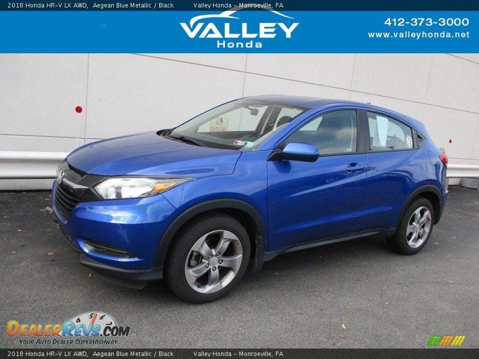 2018 Honda HR-V LX AWD Aegean Blue Metallic / Black Photo #1
