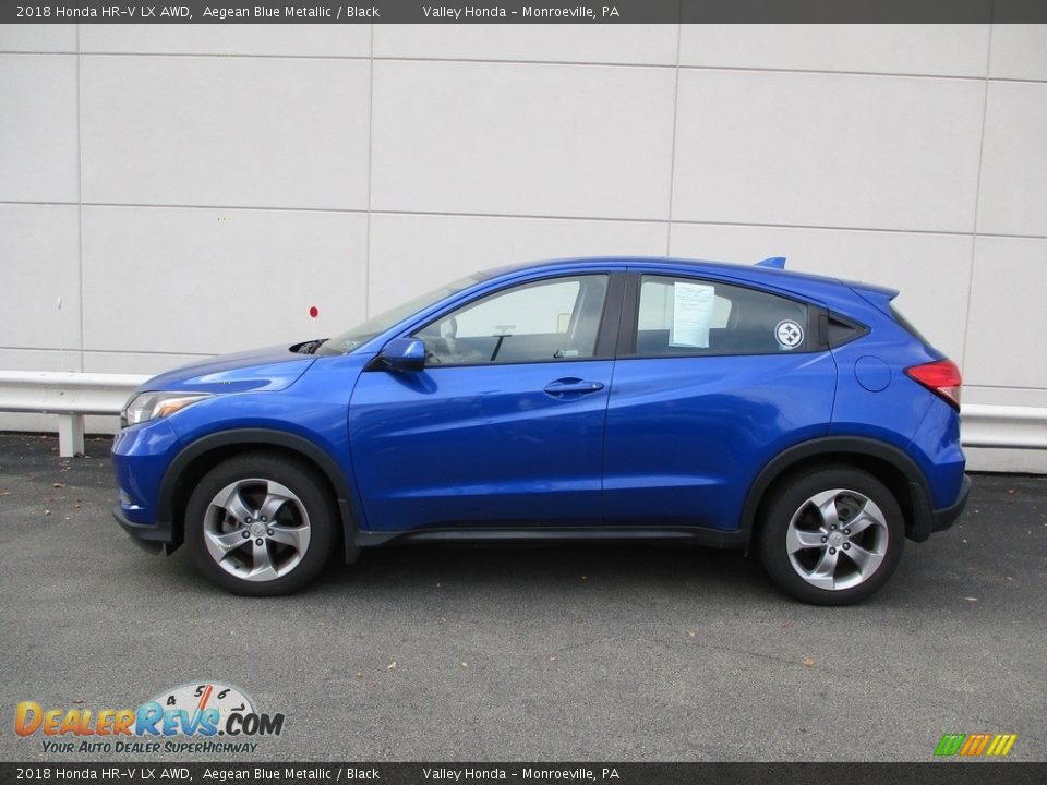 2018 Honda HR-V LX AWD Aegean Blue Metallic / Black Photo #2